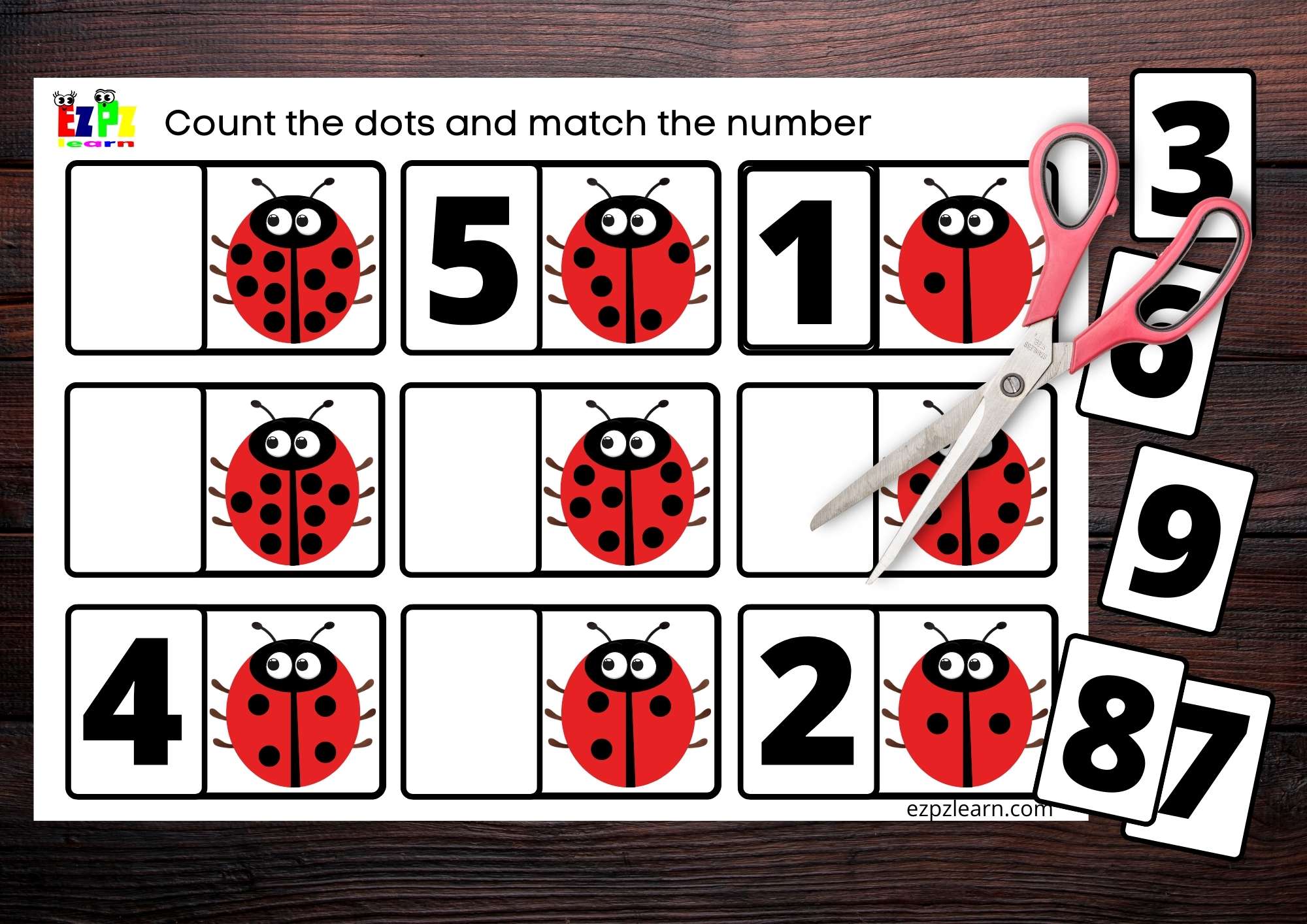 Numbers counting count the dots